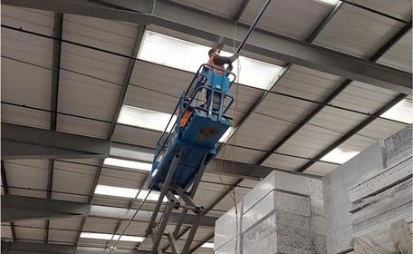 Vogal Group received a call, for immediate action, to repair industrial lighting trunking that had become insecure and in danger of being hit by a forklift.